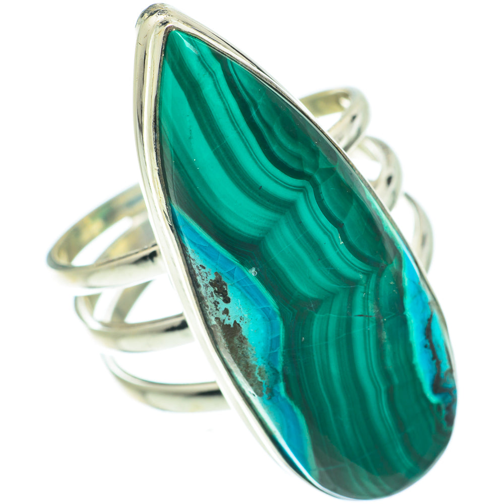 Malachite In Chrysocolla Rings handcrafted by Ana Silver Co - RING64114