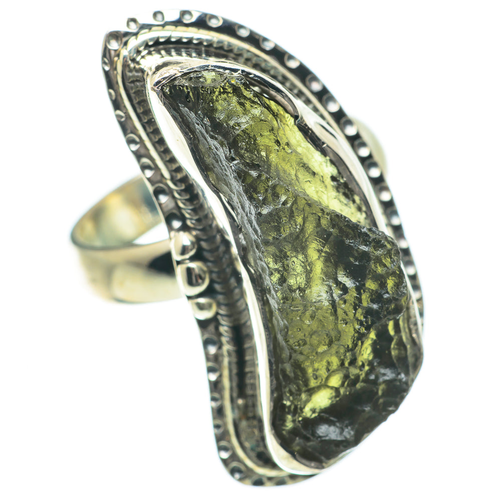 Czech Moldavite Rings handcrafted by Ana Silver Co - RING64117
