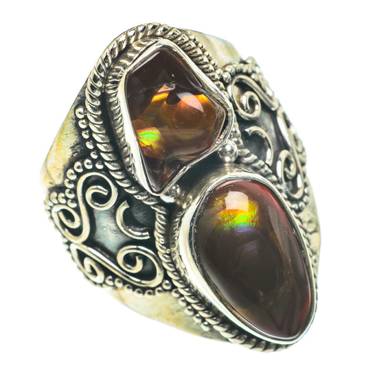 Mexican Fire Agate Rings handcrafted by Ana Silver Co - RING64118