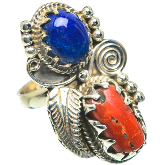 Red Coral Rings handcrafted by Ana Silver Co - RING64131