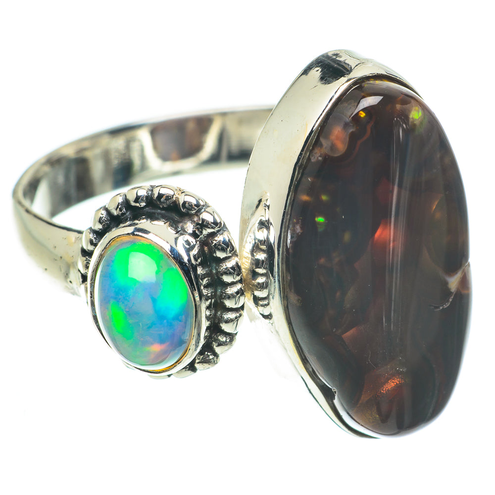 Mexican Fire Agate Rings handcrafted by Ana Silver Co - RING64156