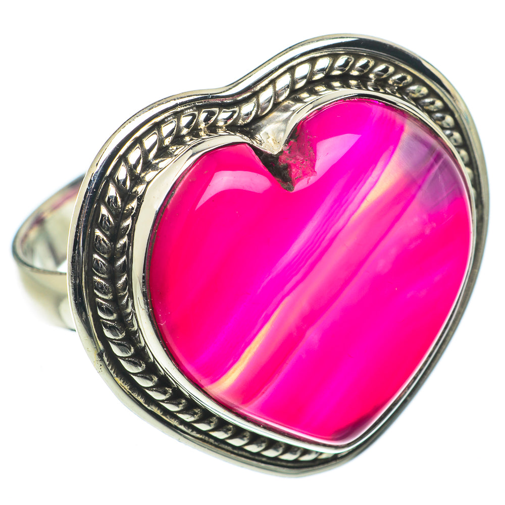 Pink Botswana Agate Rings handcrafted by Ana Silver Co - RING64169