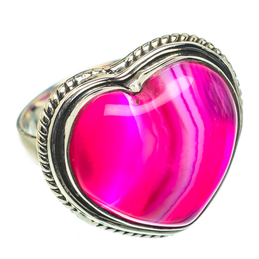 Pink Botswana Agate Rings handcrafted by Ana Silver Co - RING64170