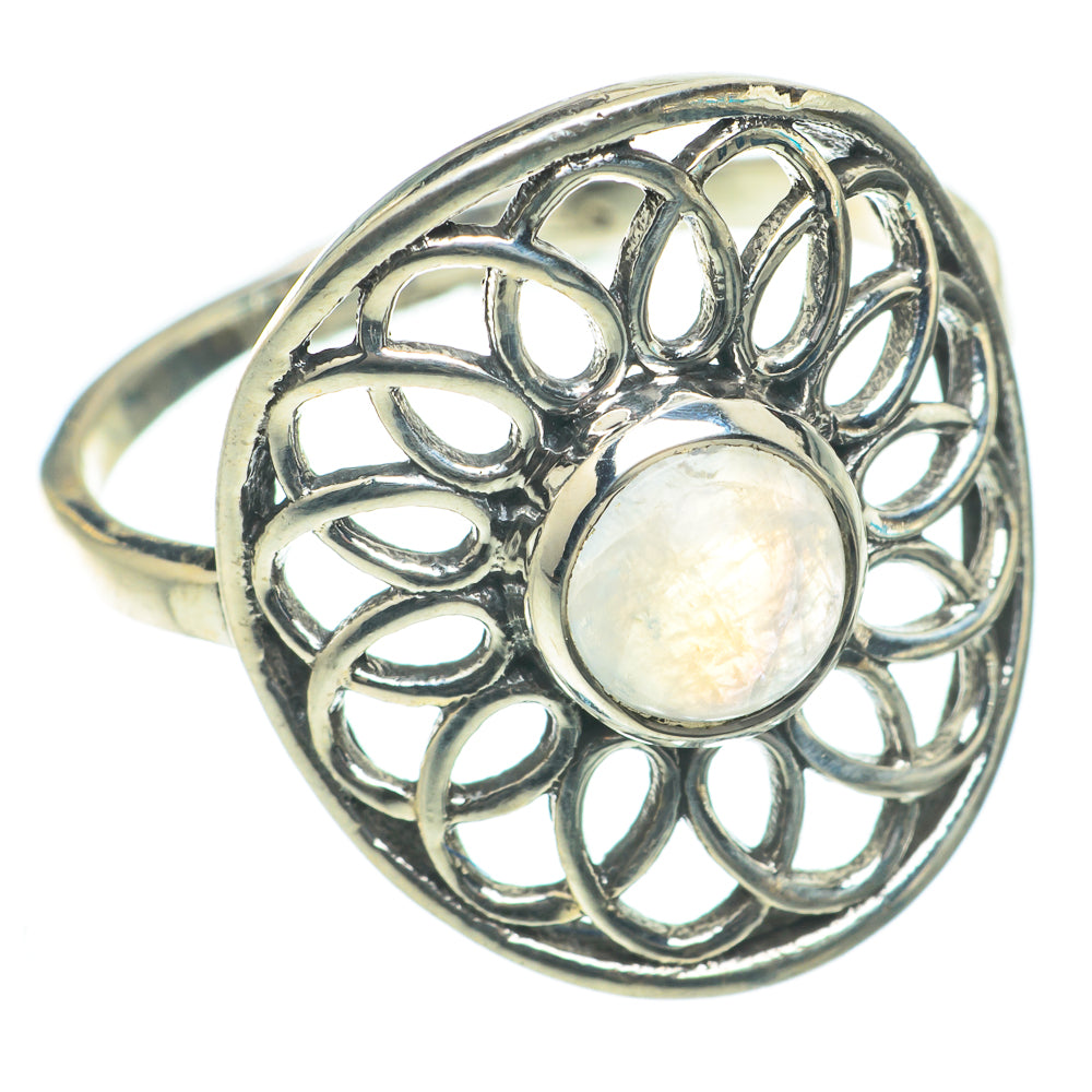 Rainbow Moonstone Rings handcrafted by Ana Silver Co - RING64249