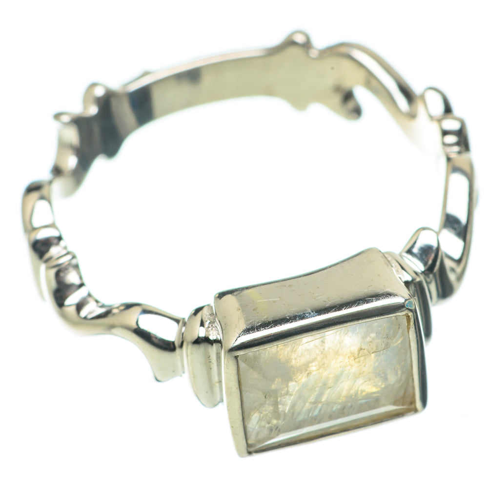 Rainbow Moonstone Rings handcrafted by Ana Silver Co - RING64268