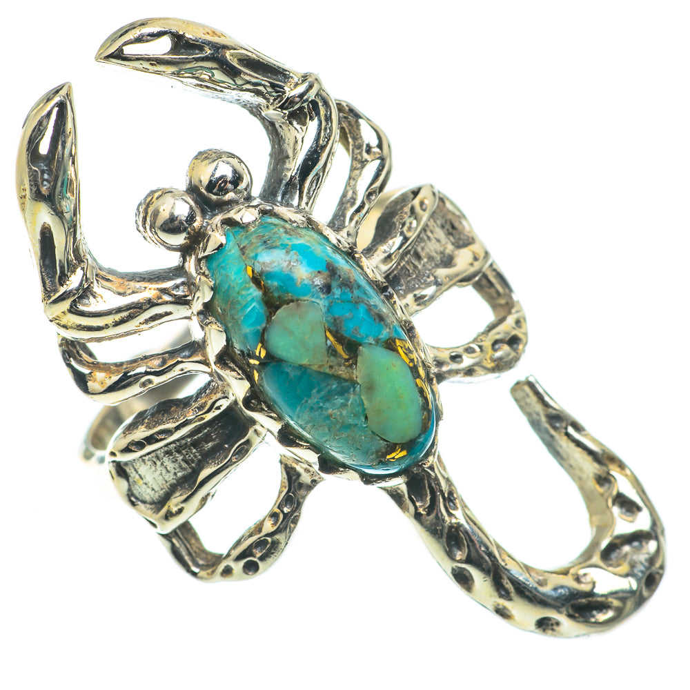Blue Copper Composite Turquoise Rings handcrafted by Ana Silver Co - RING64307