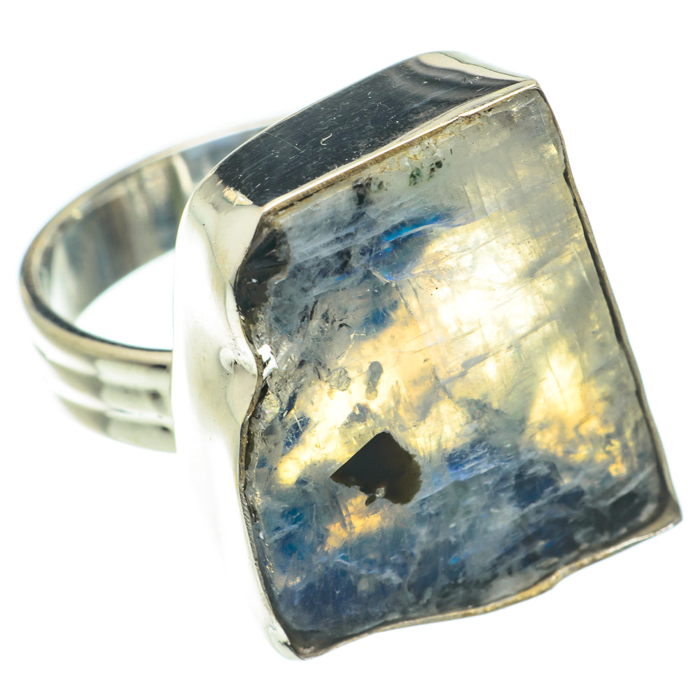Rainbow Moonstone Rings handcrafted by Ana Silver Co - RING64318
