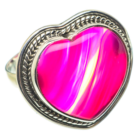 Pink Botswana Agate Rings handcrafted by Ana Silver Co - RING64335