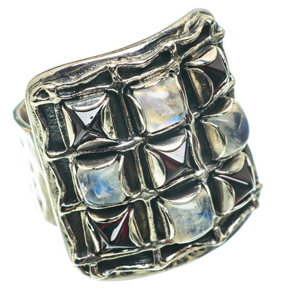 Rainbow Moonstone Rings handcrafted by Ana Silver Co - RING64363
