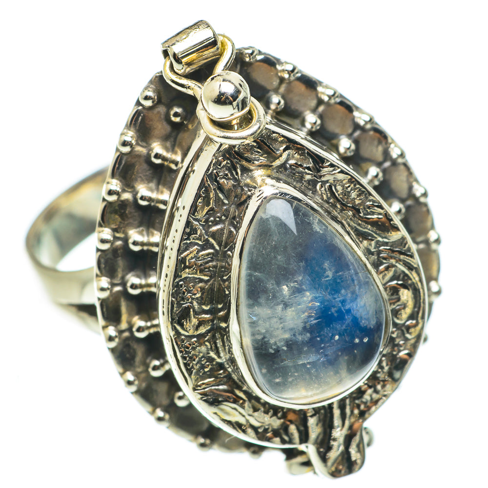 Rainbow Moonstone Rings handcrafted by Ana Silver Co - RING64373