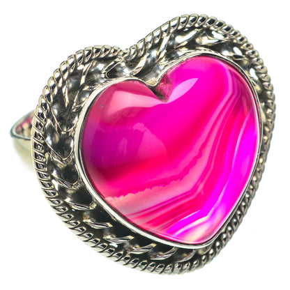 Pink Botswana Agate Rings handcrafted by Ana Silver Co - RING64393