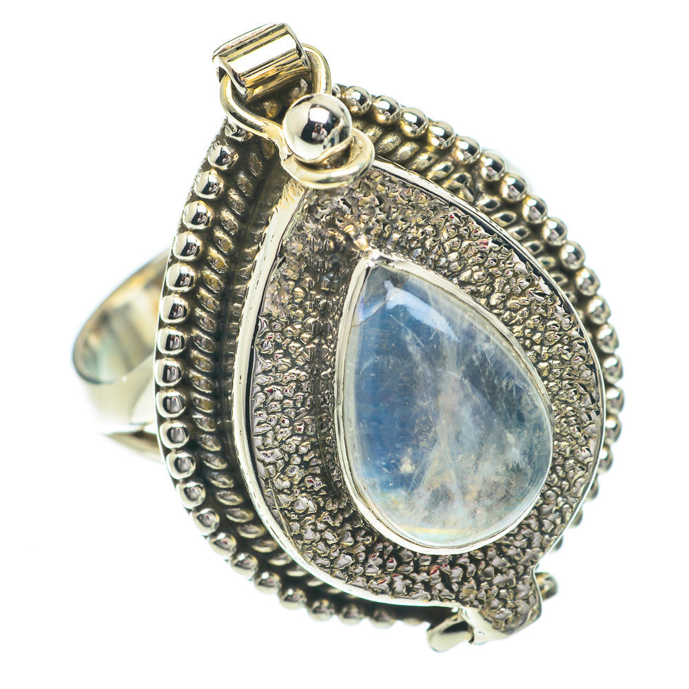 Rainbow Moonstone Rings handcrafted by Ana Silver Co - RING64402