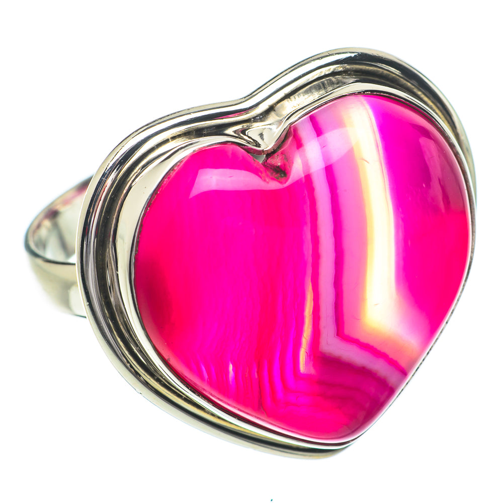 Pink Botswana Agate Rings handcrafted by Ana Silver Co - RING64421