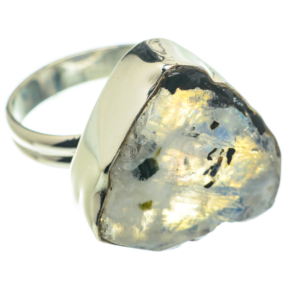 Rainbow Moonstone Rings handcrafted by Ana Silver Co - RING64450