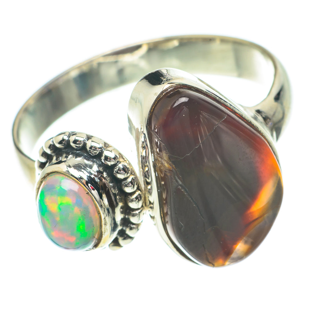 Mexican Fire Agate Rings handcrafted by Ana Silver Co - RING64548