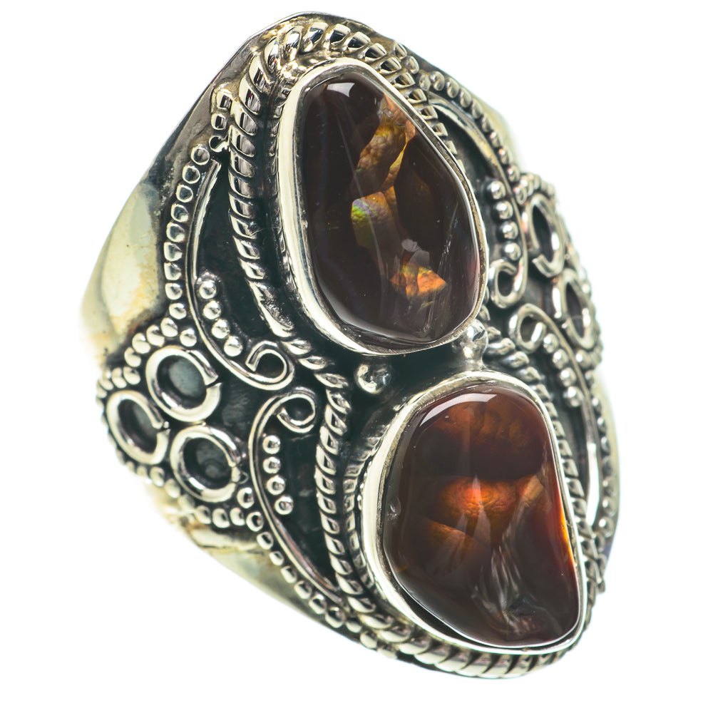 Mexican Fire Agate Rings handcrafted by Ana Silver Co - RING64604