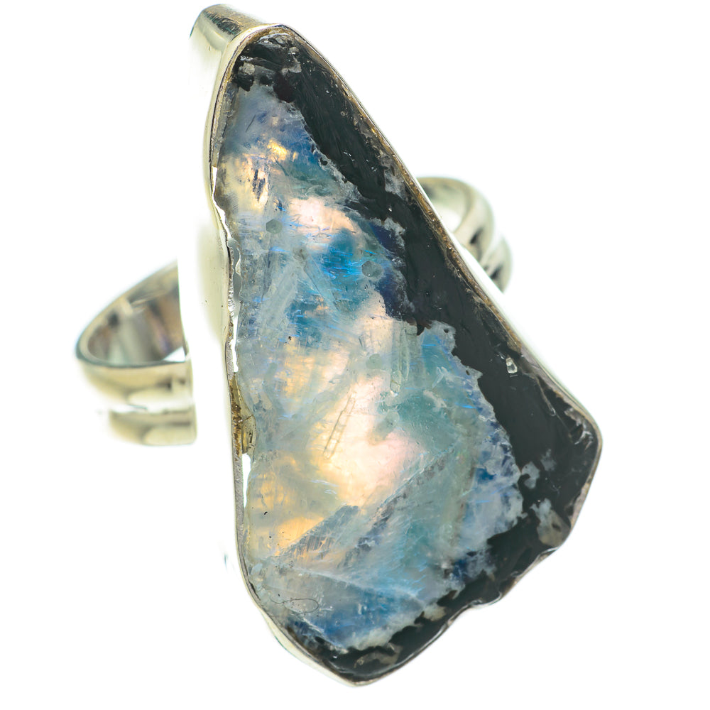 Rainbow Moonstone Rings handcrafted by Ana Silver Co - RING64617