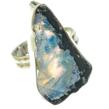 Rainbow Moonstone Rings handcrafted by Ana Silver Co - RING64617