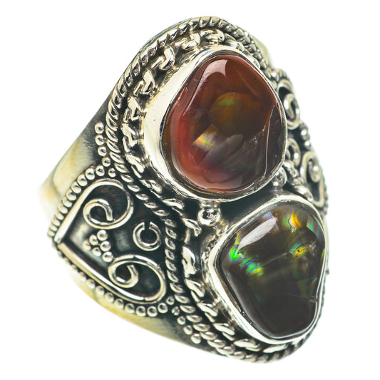 Mexican Fire Agate Rings handcrafted by Ana Silver Co - RING64628