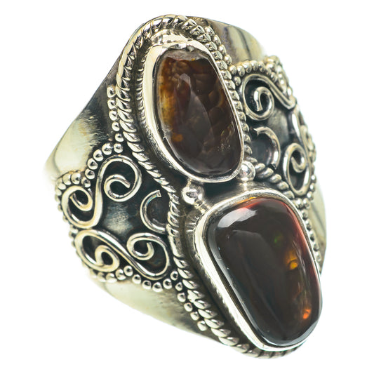 Mexican Fire Agate Rings handcrafted by Ana Silver Co - RING64629