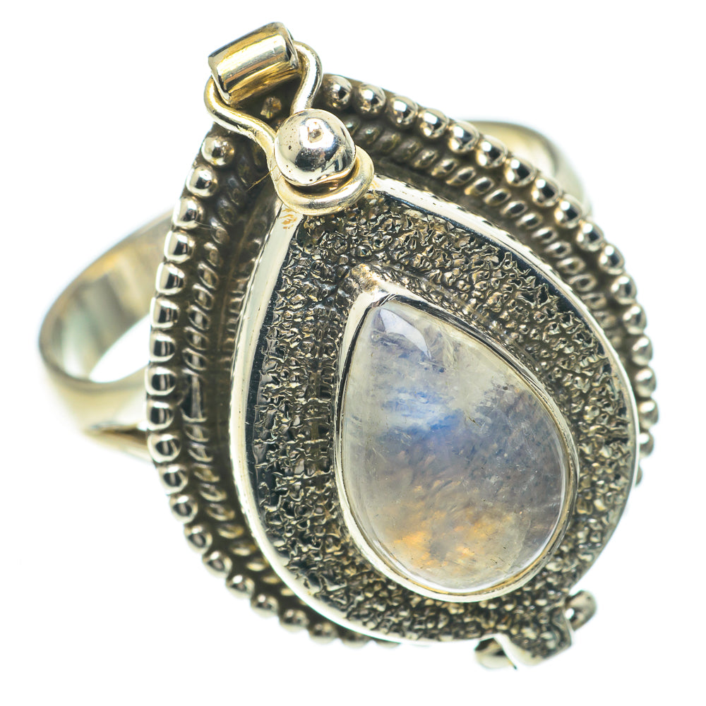 Rainbow Moonstone Rings handcrafted by Ana Silver Co - RING64657