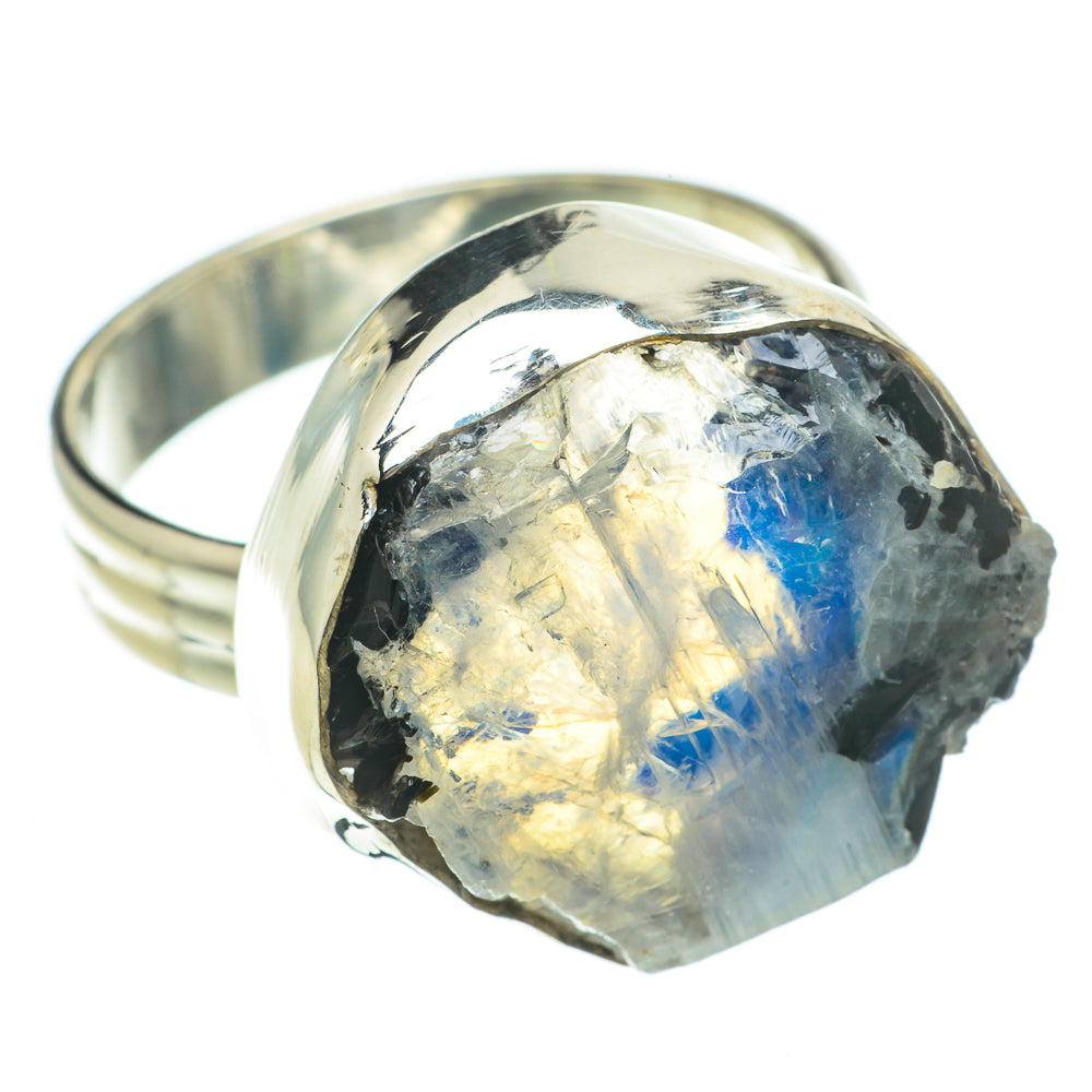 Rainbow Moonstone Rings handcrafted by Ana Silver Co - RING64717