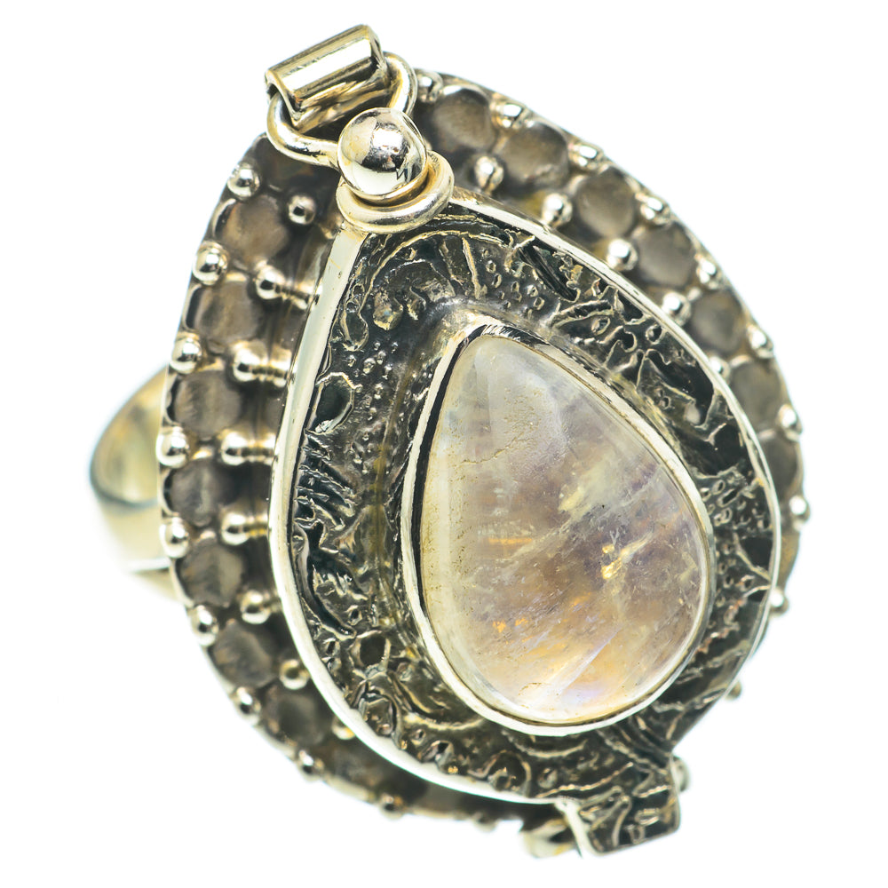 Rainbow Moonstone Rings handcrafted by Ana Silver Co - RING64746