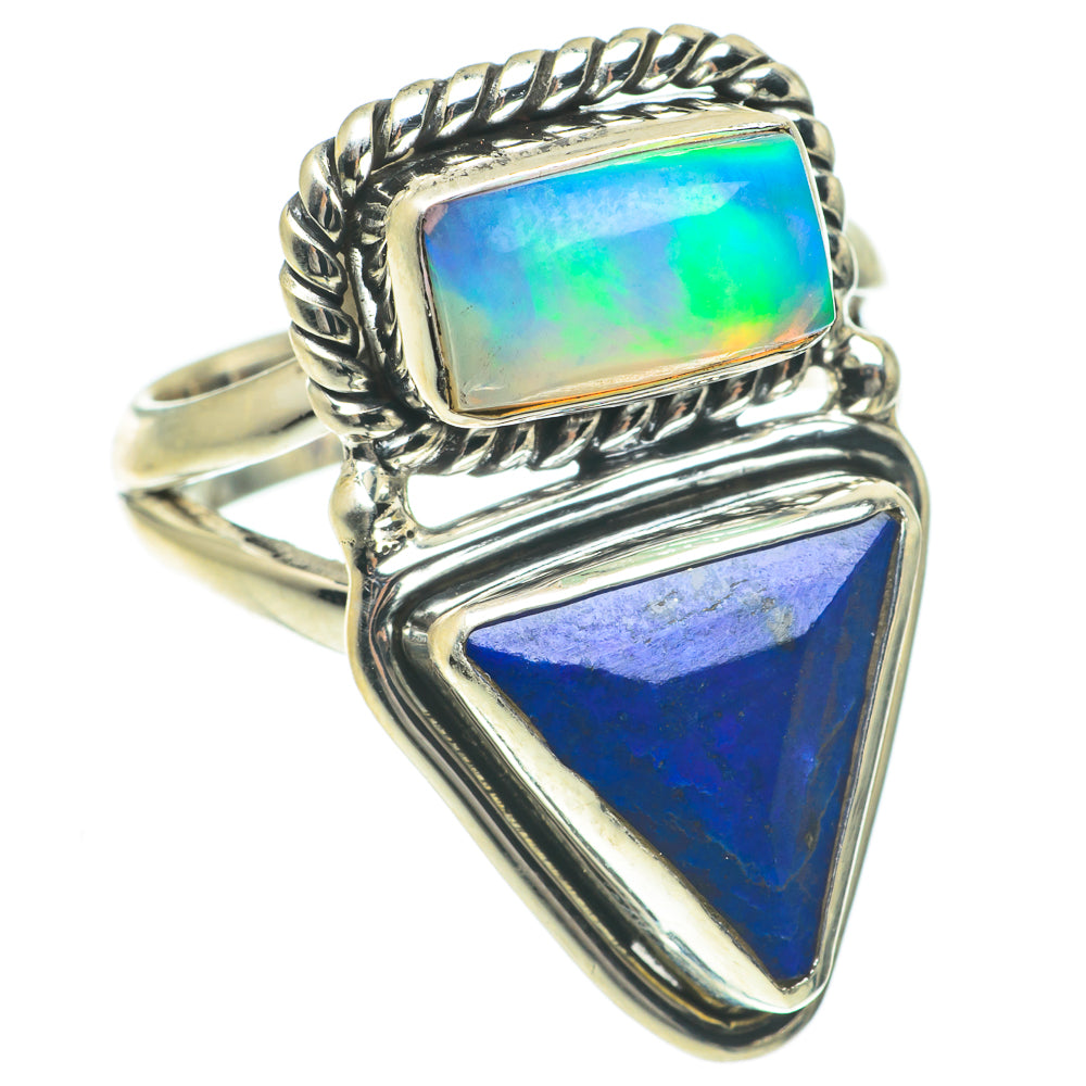Lapis Lazuli, Ethiopian Opal Rings handcrafted by Ana Silver Co - RING64755