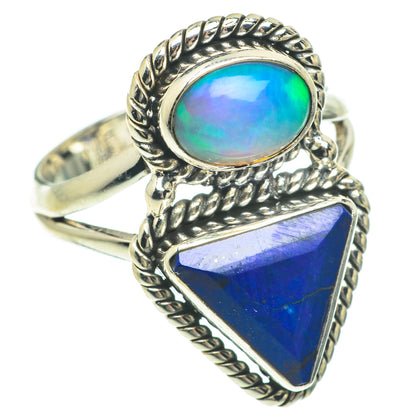 Lapis Lazuli, Ethiopian Opal Rings handcrafted by Ana Silver Co - RING64806