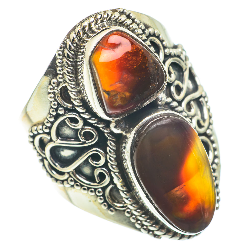 Mexican Fire Agate Rings handcrafted by Ana Silver Co - RING64834