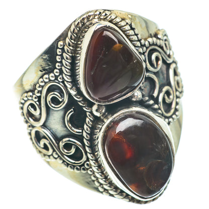 Mexican Fire Agate Rings handcrafted by Ana Silver Co - RING64835