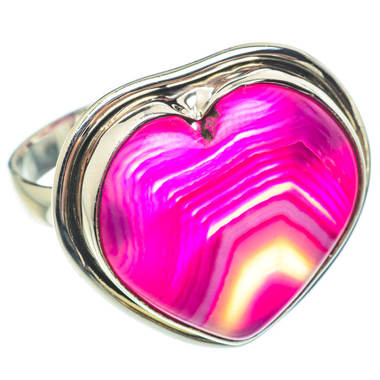 Pink Botswana Agate Rings handcrafted by Ana Silver Co - RING64839