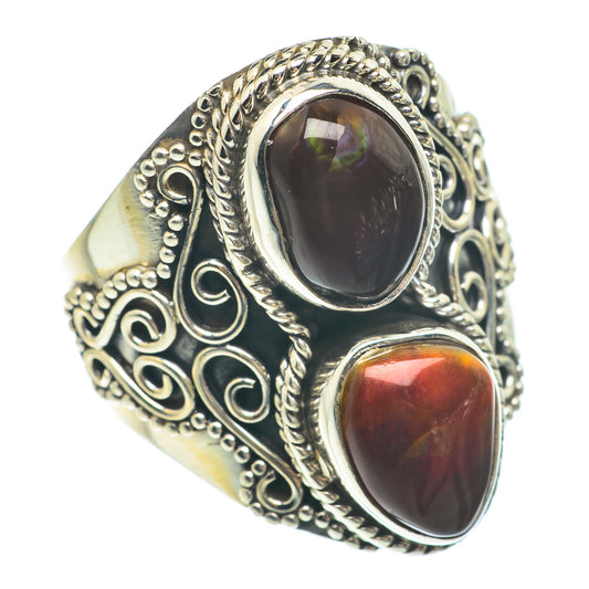Mexican Fire Agate Rings handcrafted by Ana Silver Co - RING64866