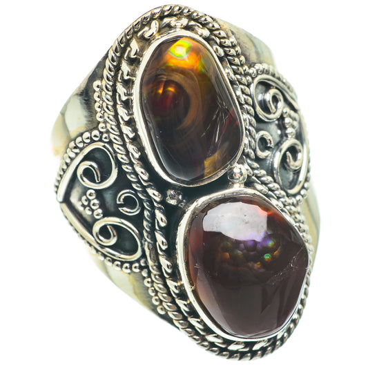 Mexican Fire Agate Rings handcrafted by Ana Silver Co - RING64868