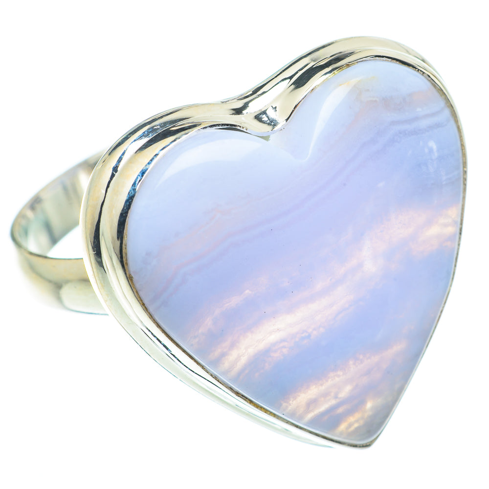Blue Lace Agate Rings handcrafted by Ana Silver Co - RING64878