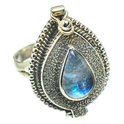 Rainbow Moonstone Rings handcrafted by Ana Silver Co - RING64903