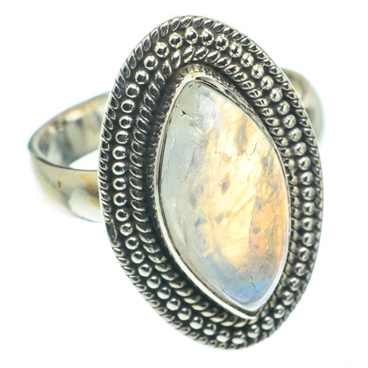 Rainbow Moonstone Rings handcrafted by Ana Silver Co - RING64927