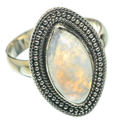 Rainbow Moonstone Rings handcrafted by Ana Silver Co - RING64953