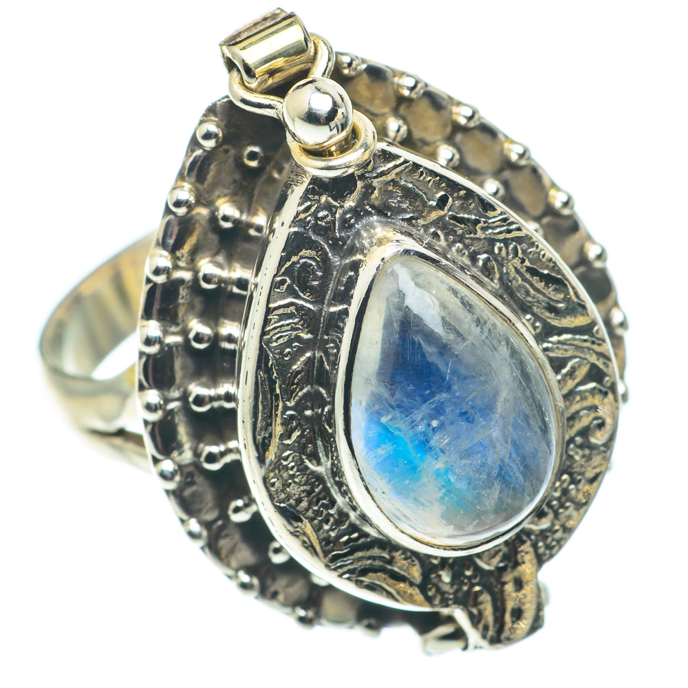 Rainbow Moonstone Rings handcrafted by Ana Silver Co - RING64954