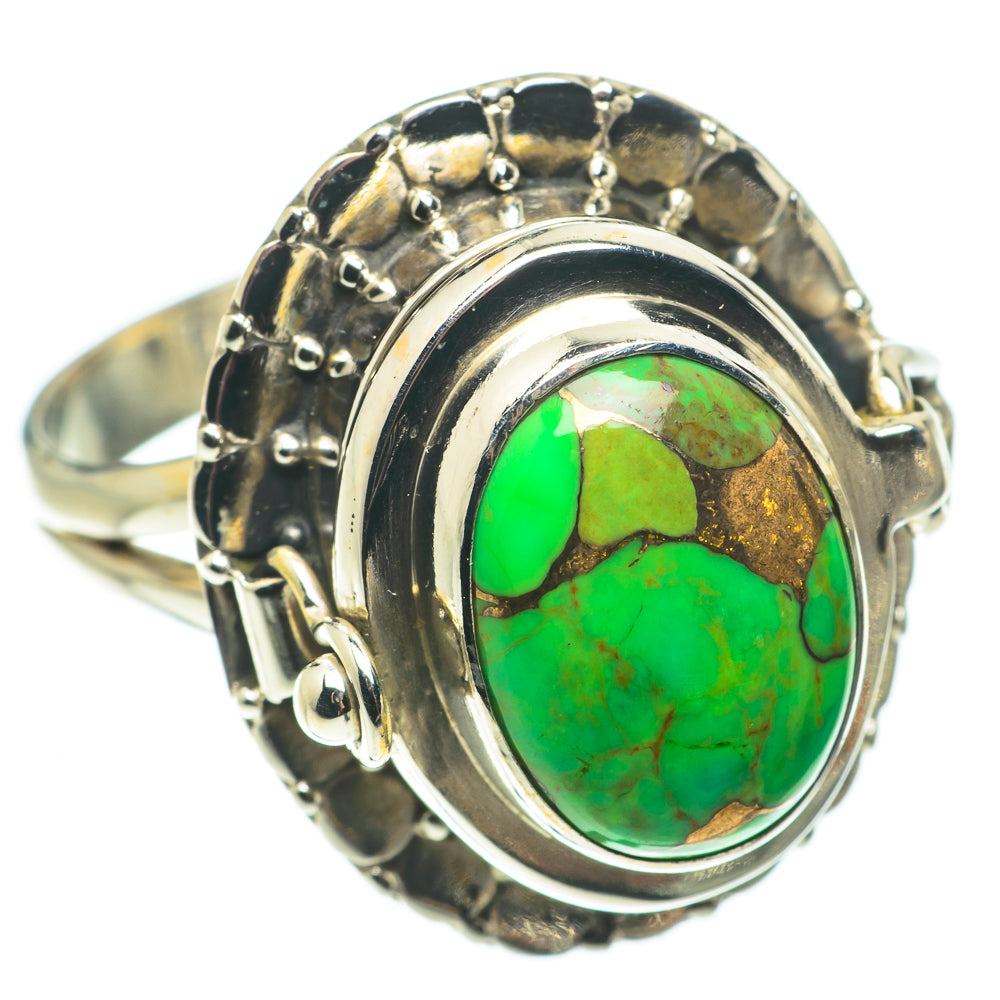 Green Copper Composite Turquoise Rings handcrafted by Ana Silver Co - RING64962