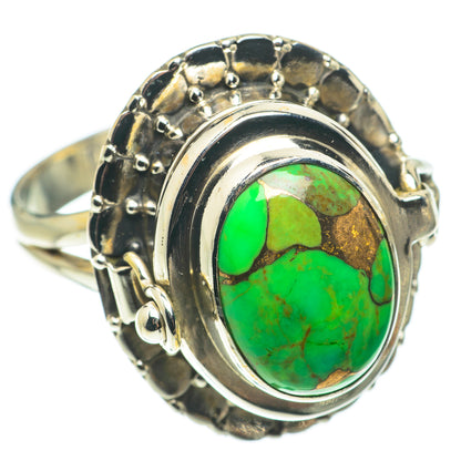 Green Copper Composite Turquoise Rings handcrafted by Ana Silver Co - RING64962