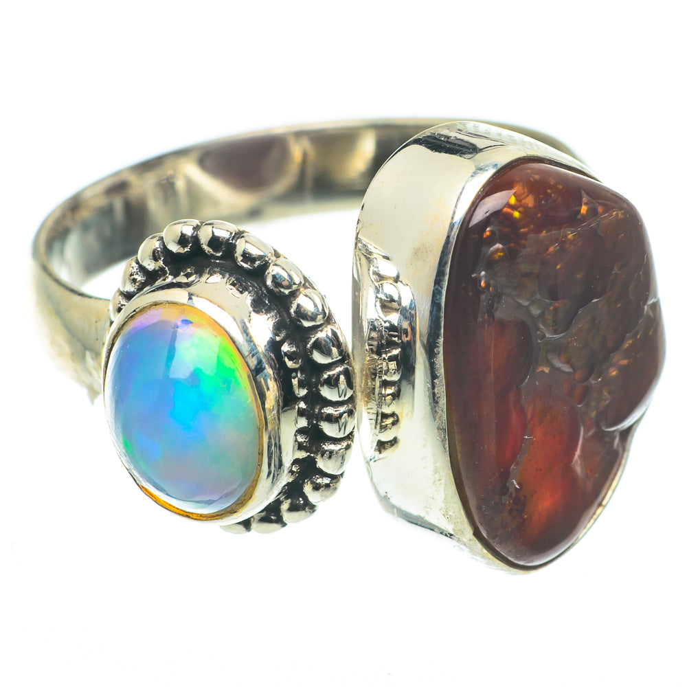 Mexican Fire Agate Rings handcrafted by Ana Silver Co - RING65020