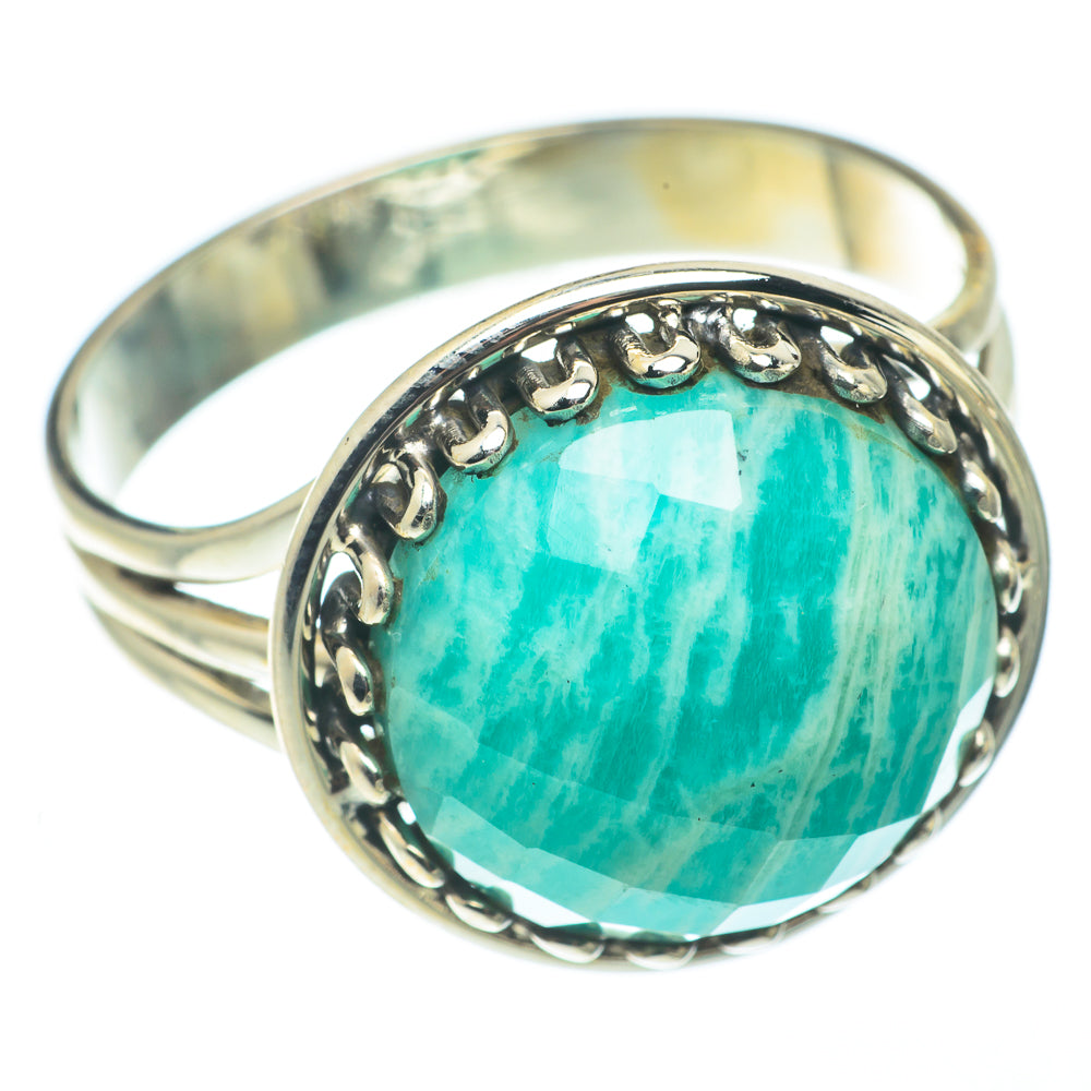 Peruvian Amazonite Rings handcrafted by Ana Silver Co - RING65063
