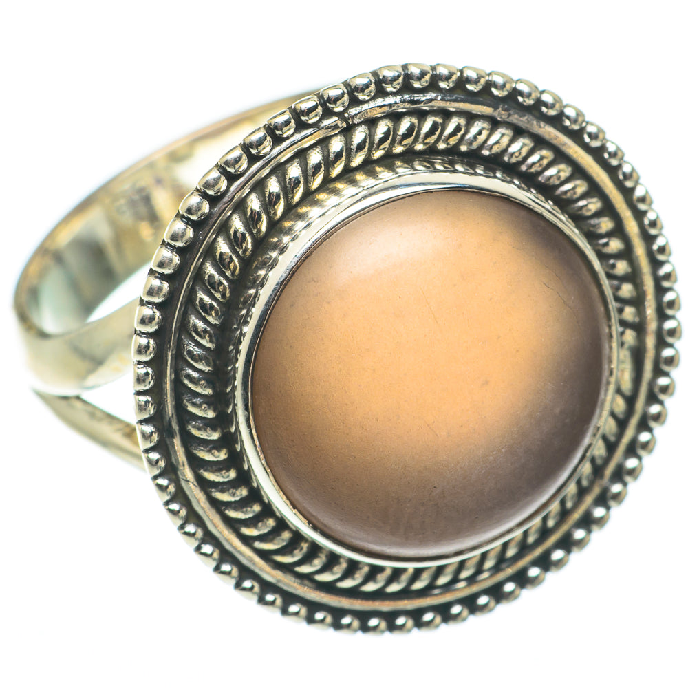 Peach Moonstone Rings handcrafted by Ana Silver Co - RING65100