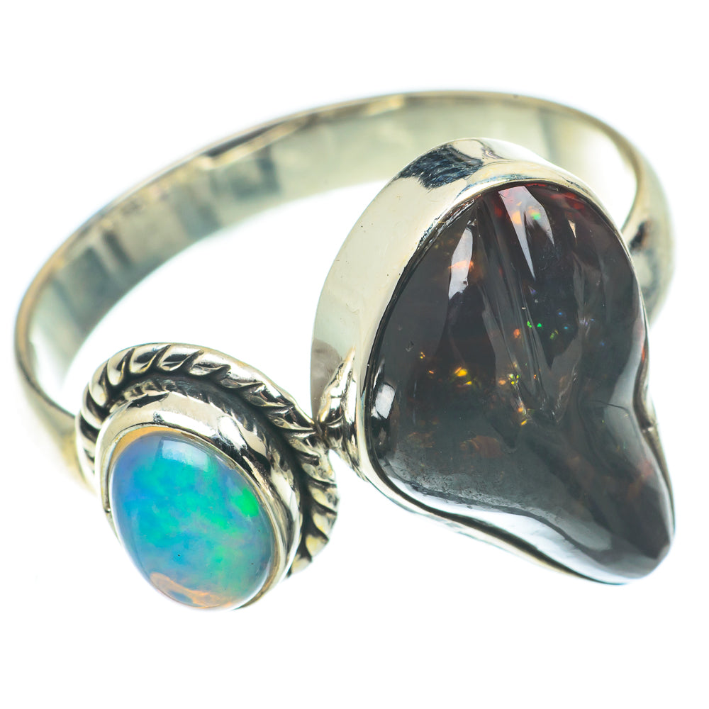 Mexican Fire Agate Rings handcrafted by Ana Silver Co - RING65107