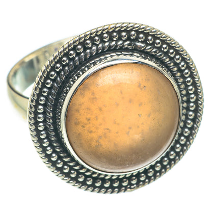Peach Moonstone Rings handcrafted by Ana Silver Co - RING65116