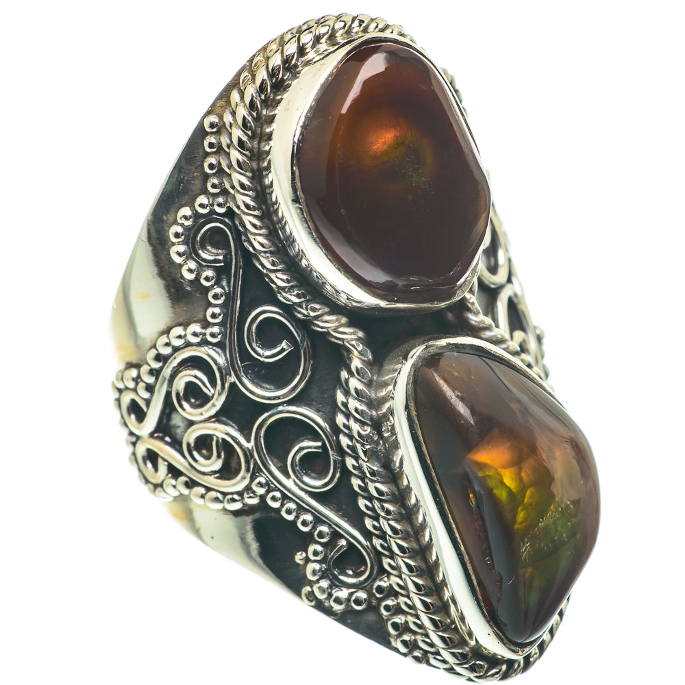 Mexican Fire Agate Rings handcrafted by Ana Silver Co - RING65128