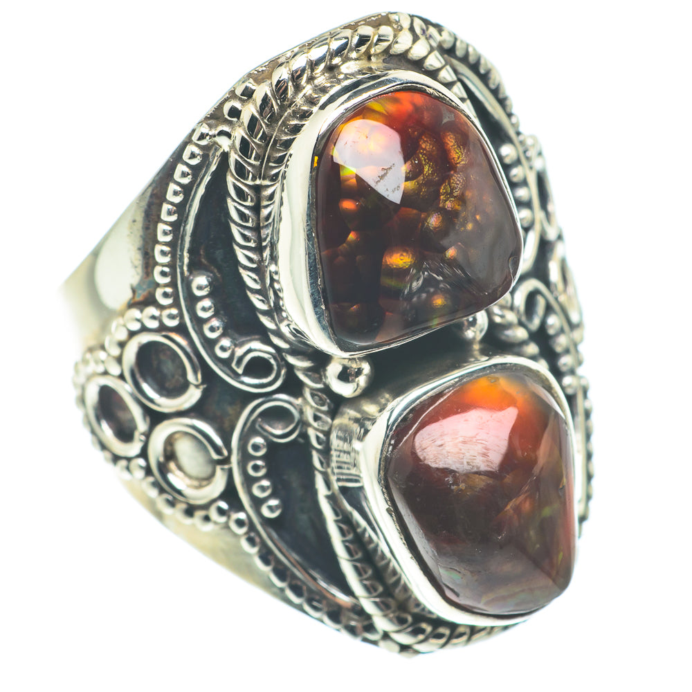 Mexican Fire Agate Rings handcrafted by Ana Silver Co - RING65129