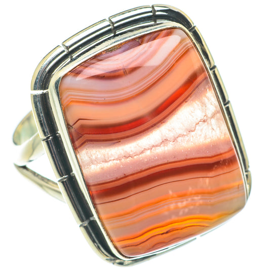 Red Botswana Agate Rings handcrafted by Ana Silver Co - RING65131