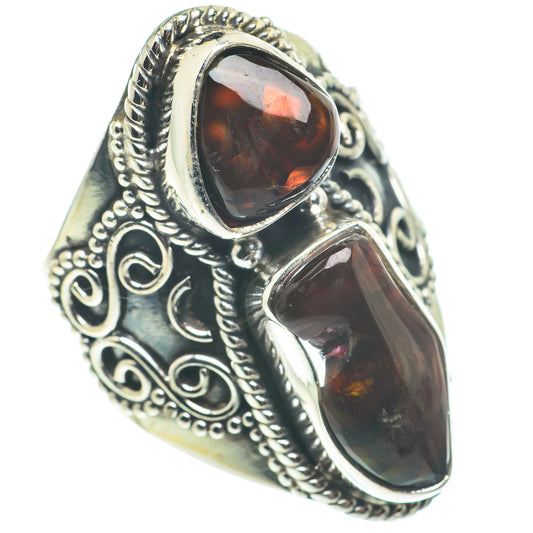 Mexican Fire Agate Rings handcrafted by Ana Silver Co - RING65149